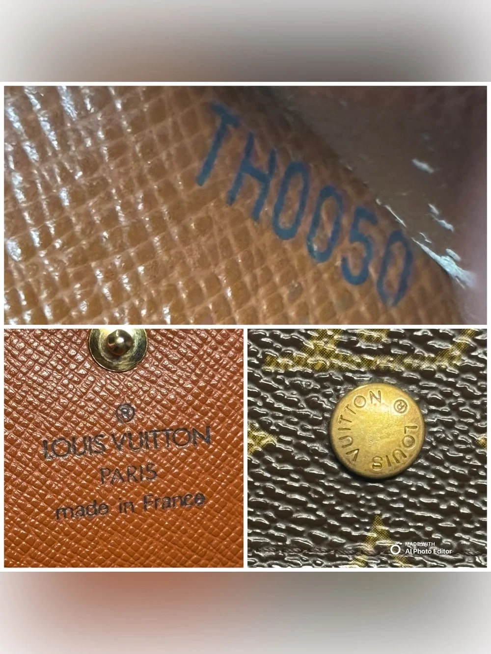 Louis Vuitton Monogram Canvas Elise Compact Wallet Portefeuille France Brown